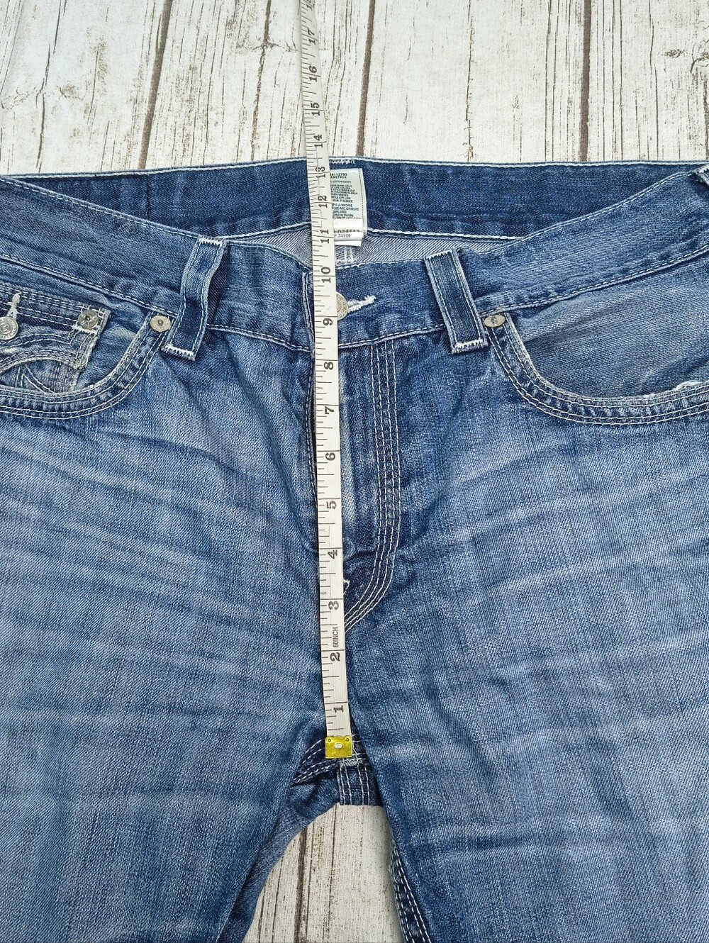 True Religion Men's Straight Leg Mid Wash Jeans Size 36 - Picture 4 of 8